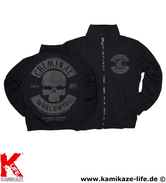 Mafia & Crime Criminal Worldwide Zip Jacke Stehkragen